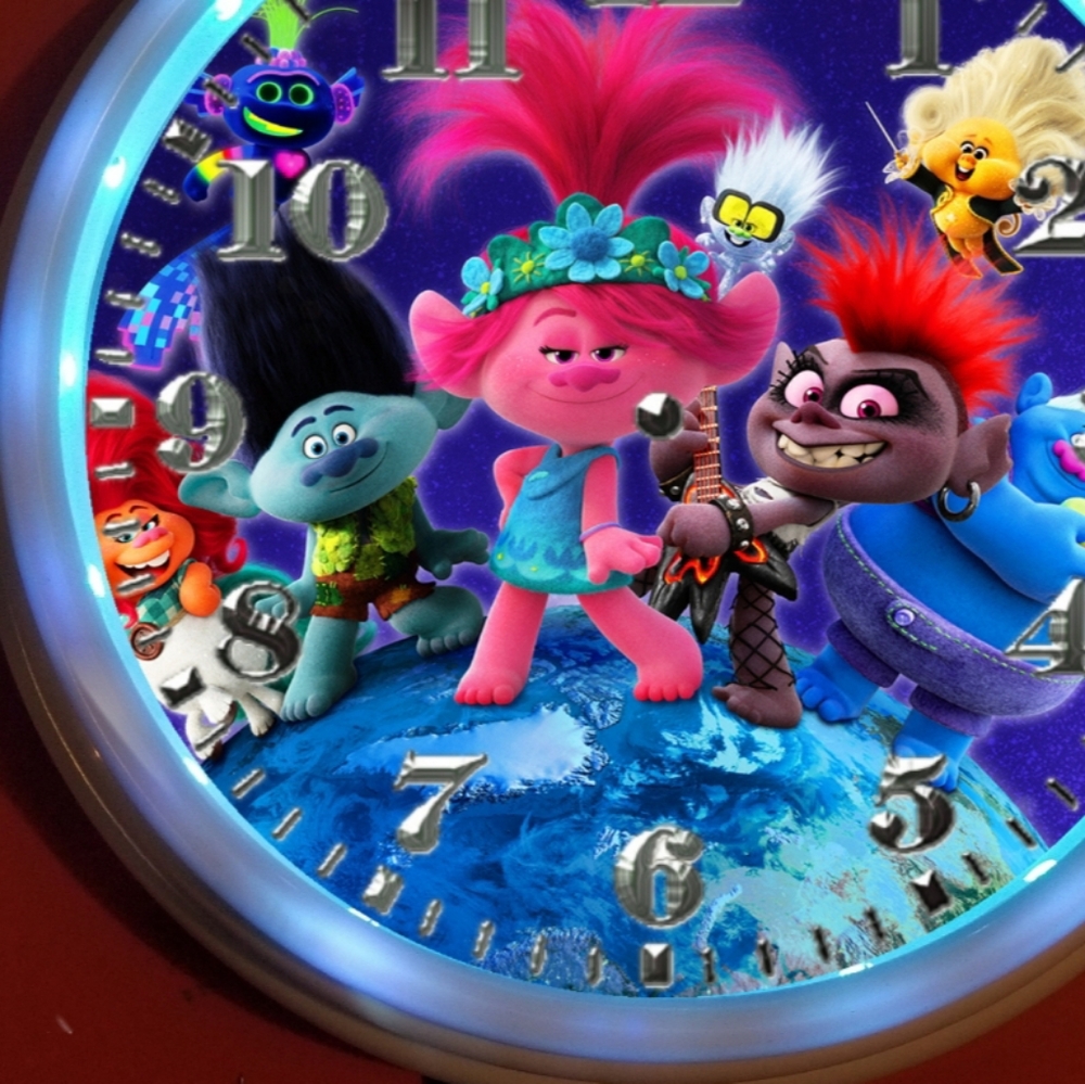 Trolls world tour led lights clock